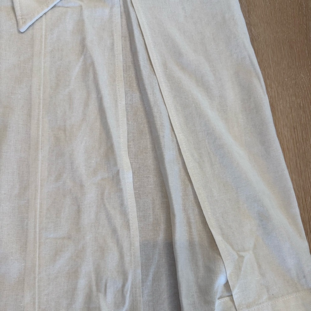 Teti Gio Linen White Paperbag Waist Slit Belt Midi Skirt Lagenlook Beachy Boho 4 - Picture 5 of 15
